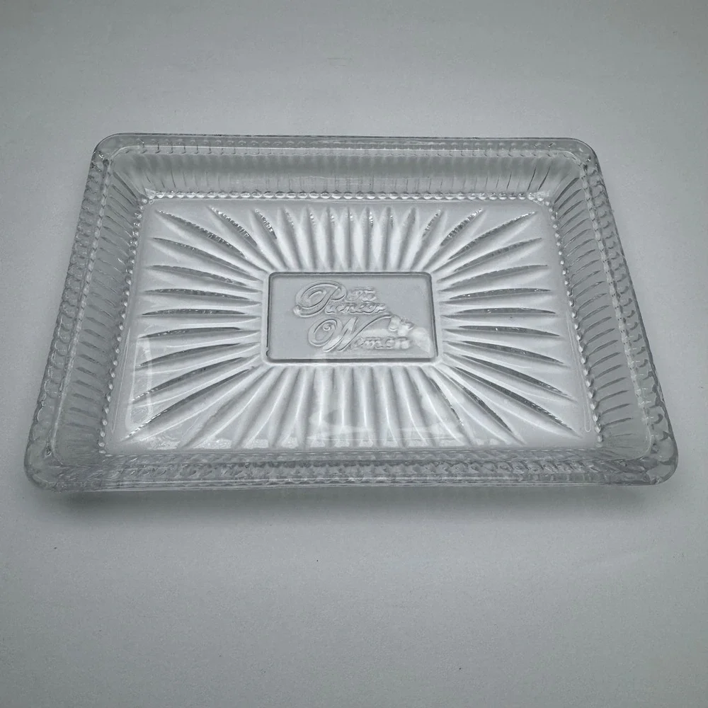 The Pioneer Woman Serving Tray Clear Glass Adeline Sunburst Rectangular